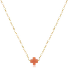 16" Necklace Gold - Signature Cross Small