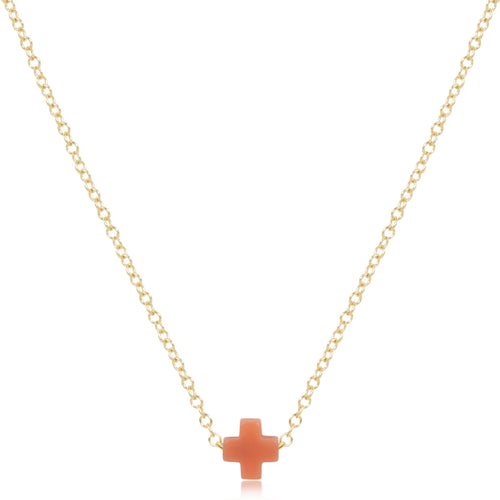 16" Necklace Gold - Signature Cross Small