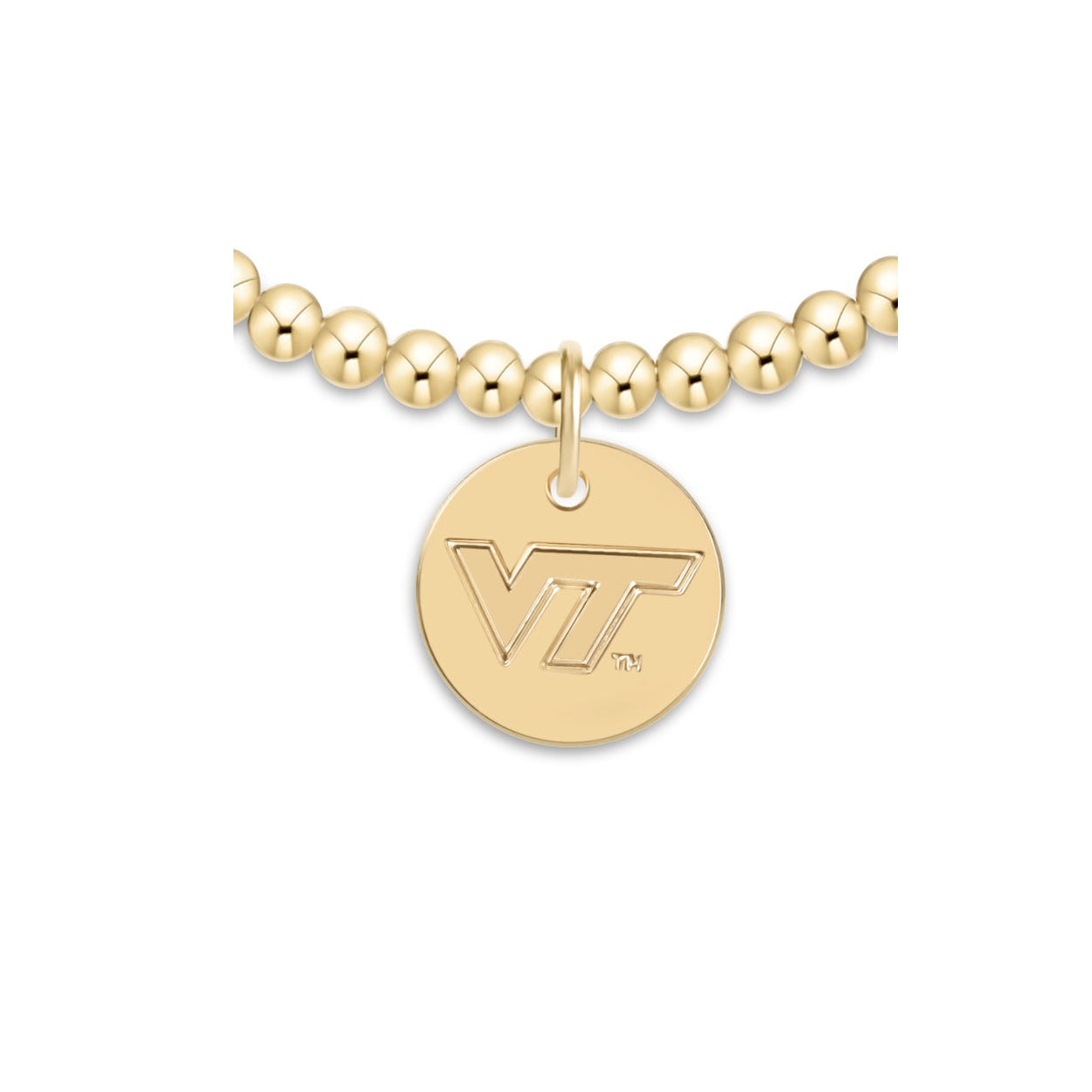 eCOLLEGIATE Classic Gold 3mm Bracelet - Virginia Tech Disc