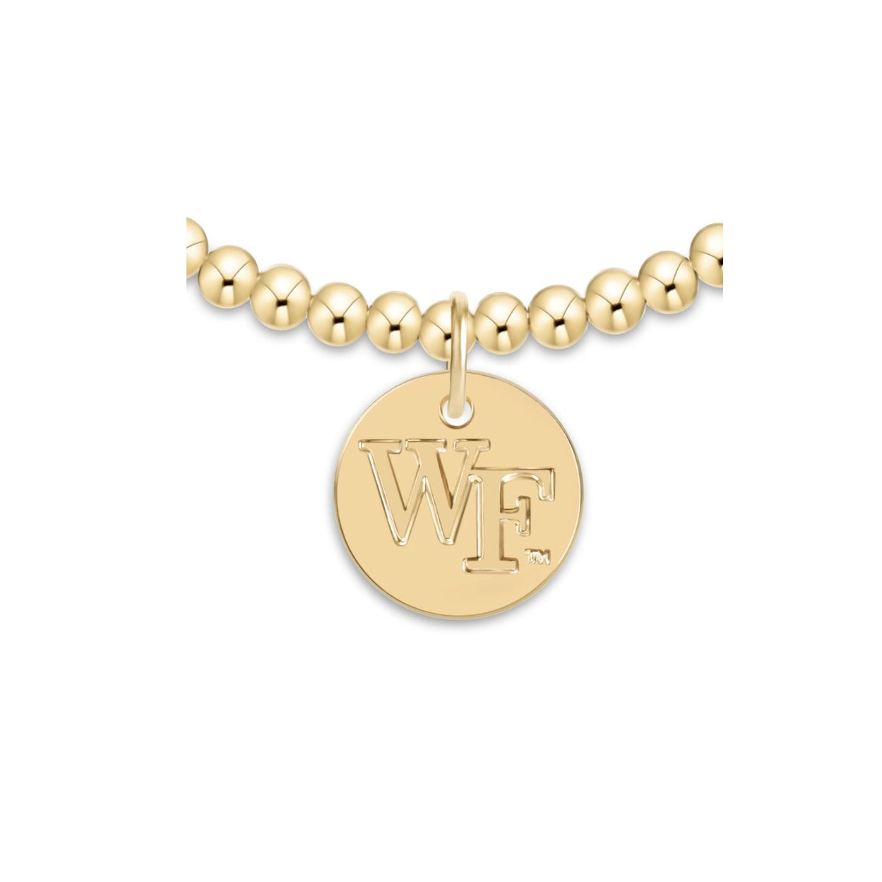 eCOLLEGIATE Classic Gold 3mm Bracelet - Wake Forest University Disc