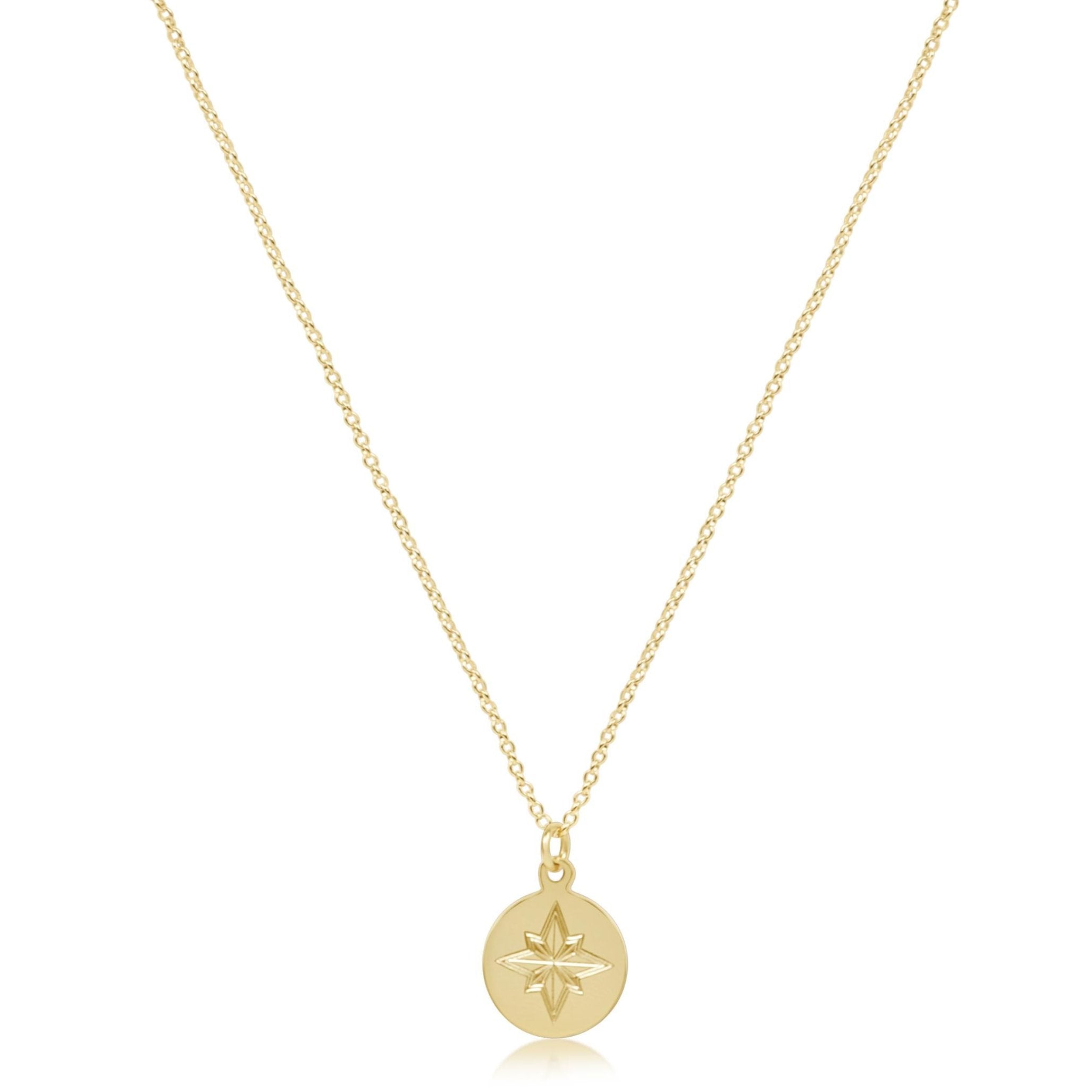 16" Necklace Gold - Direction Gold Disc