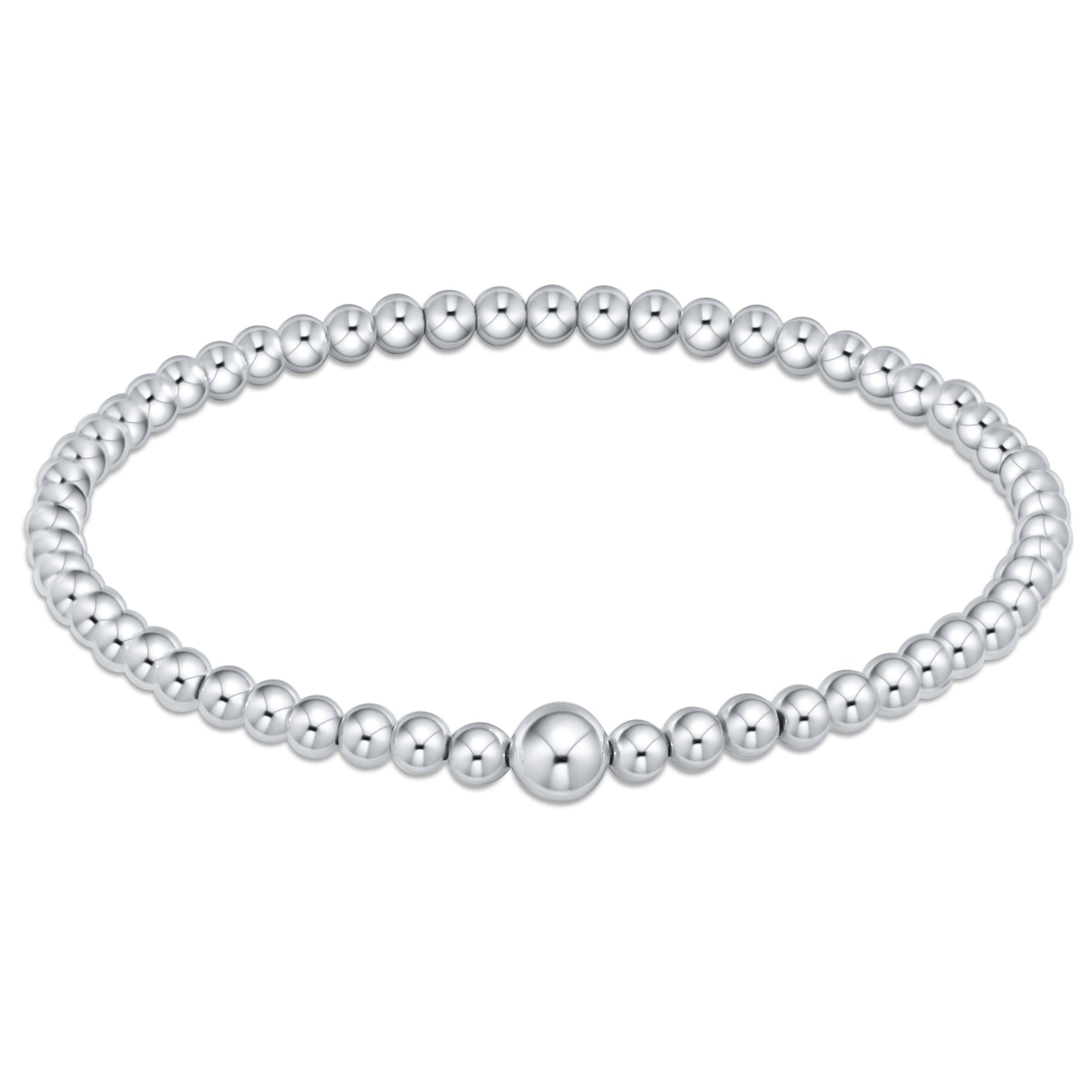 4mm Diamond Beads Bracelet White Gold 8