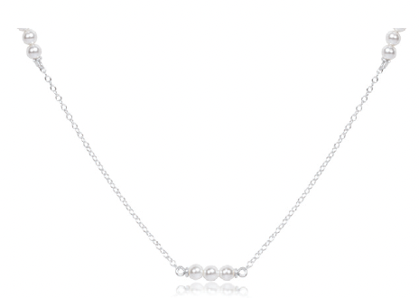 Choker Joy Simplicity Chain Sterling - 3mm Pearl