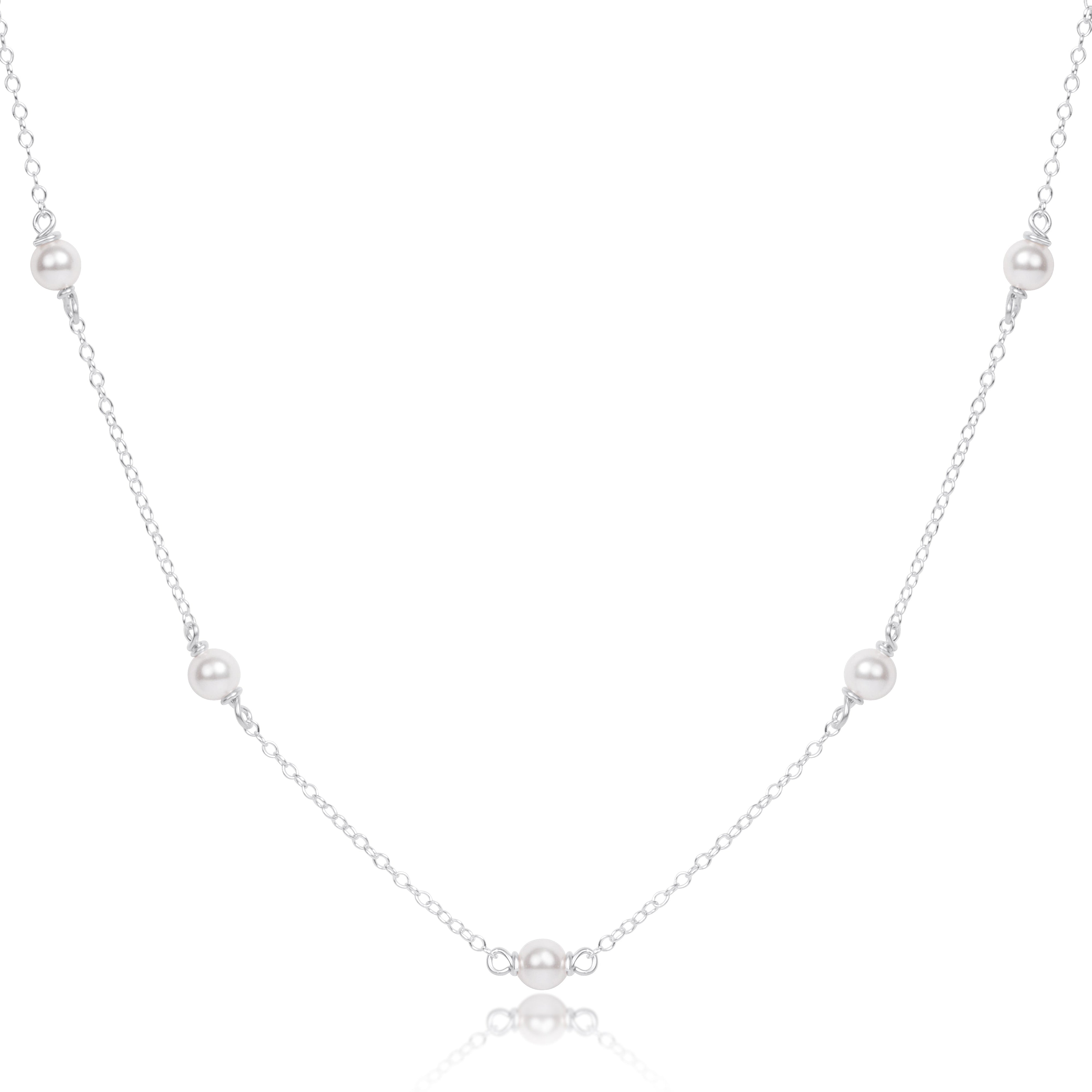 Choker Simplicity Chain Sterling - 4mm Pearl
