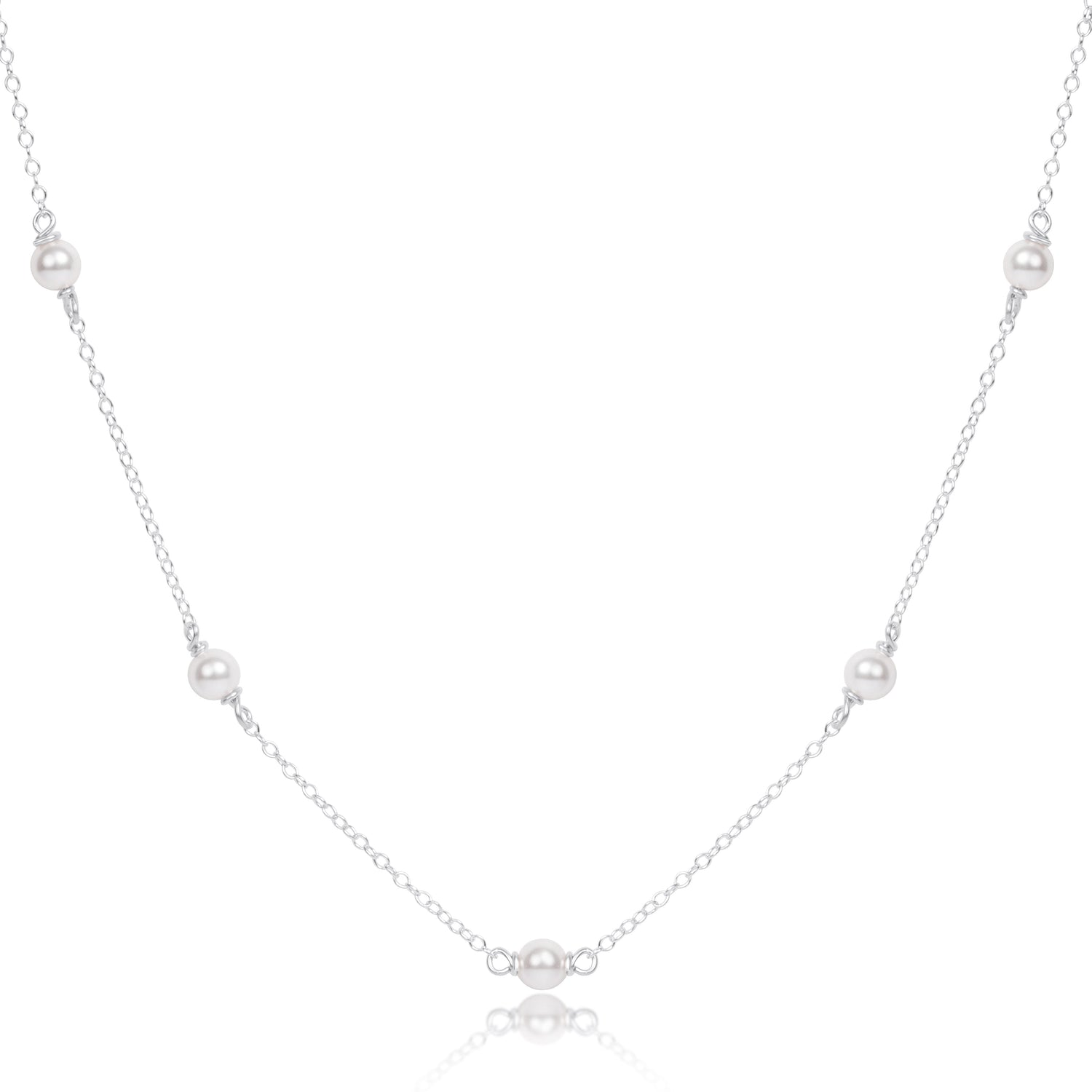 Choker Simplicity Chain Sterling - 4mm Pearl