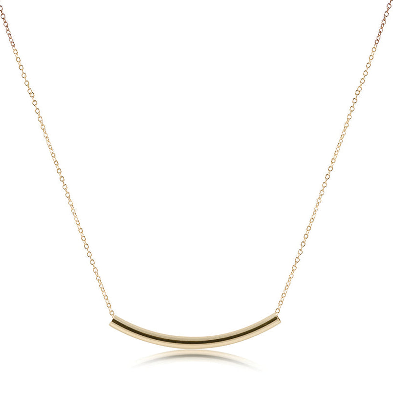 16" necklace gold - bliss bar smooth