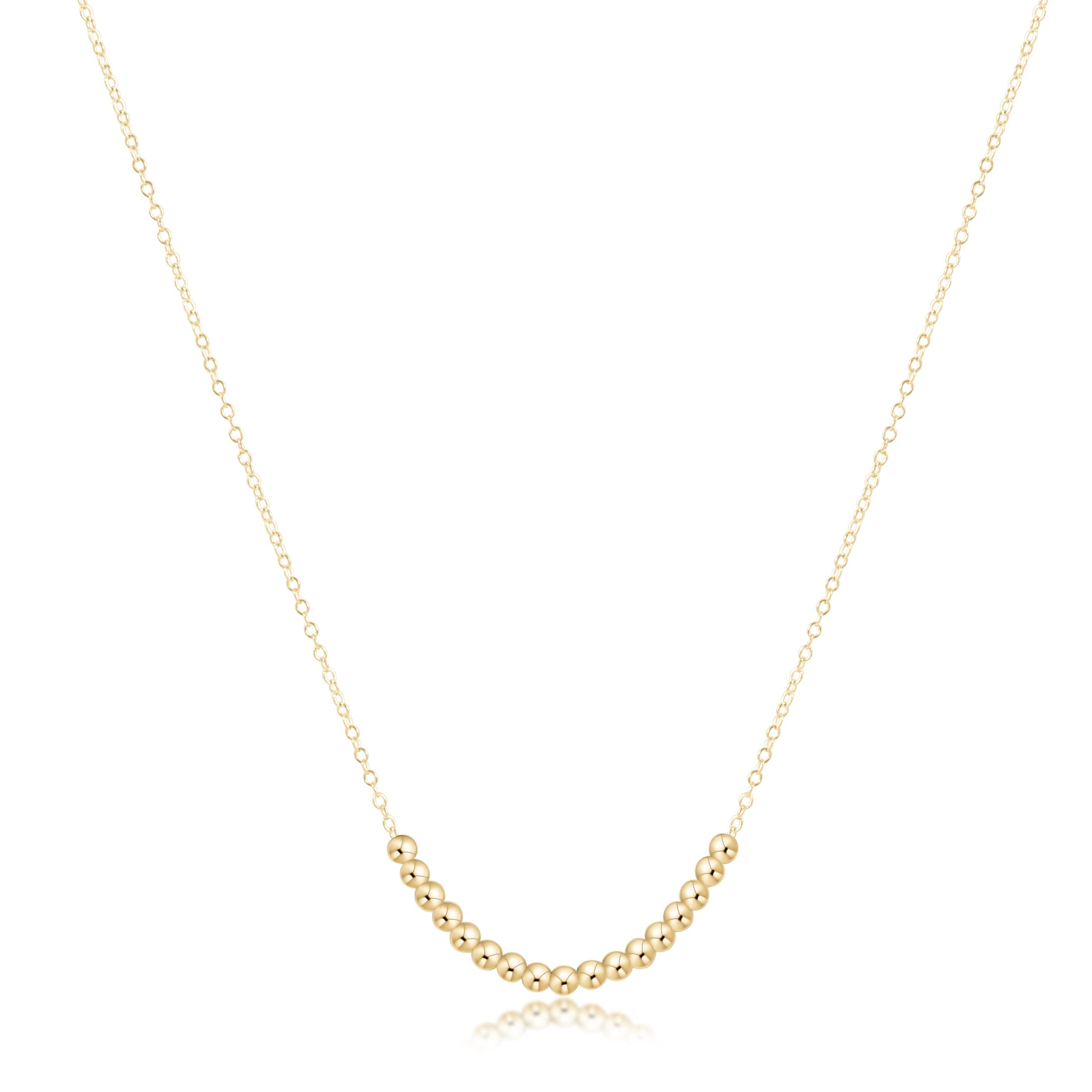 16" Necklace Gold - Classic Beaded Bliss - 2.5mm Gold