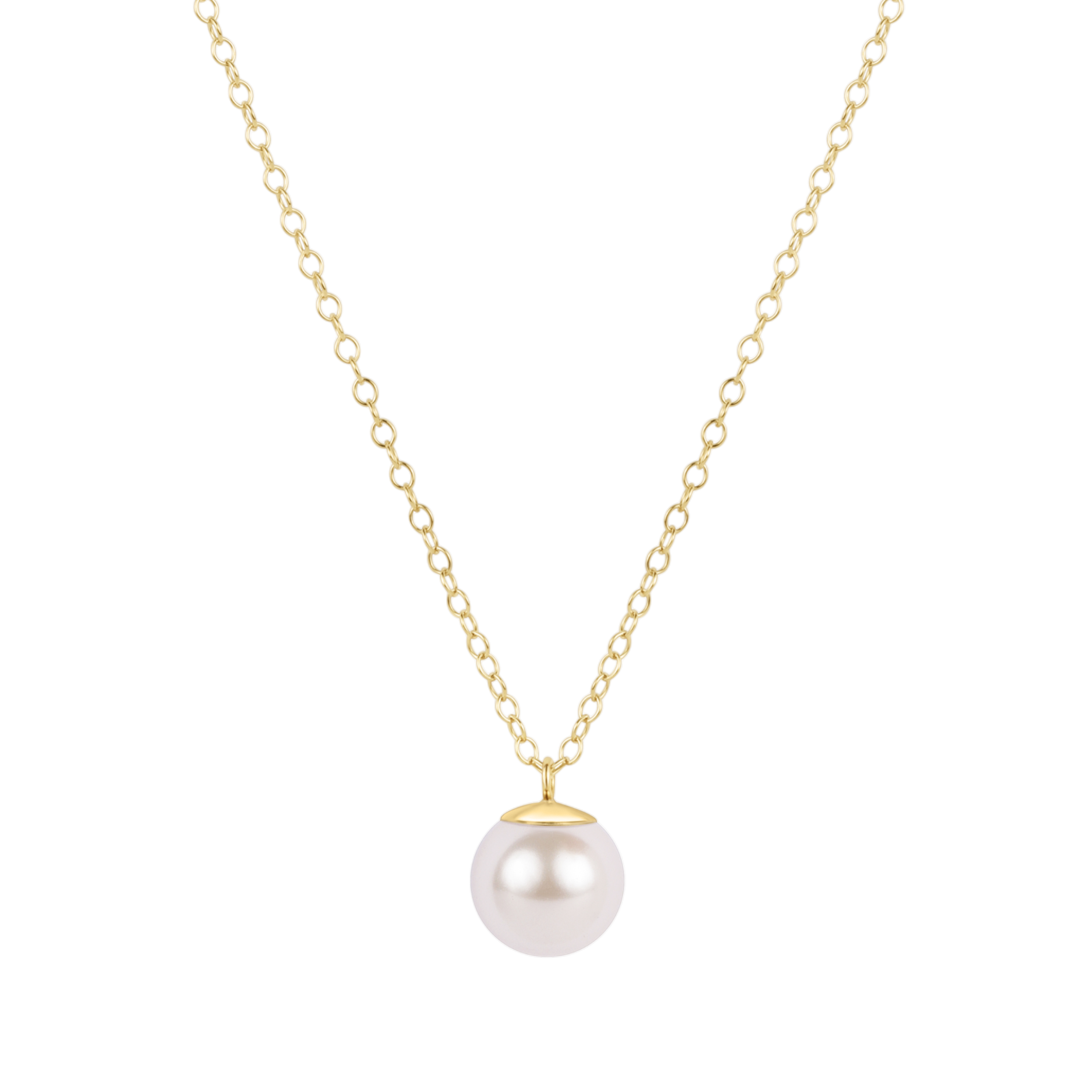 16" Necklace Gold - Classic Pearl 10mm Charm