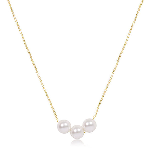 16" Necklace Gold - Joy Pearl 6mm