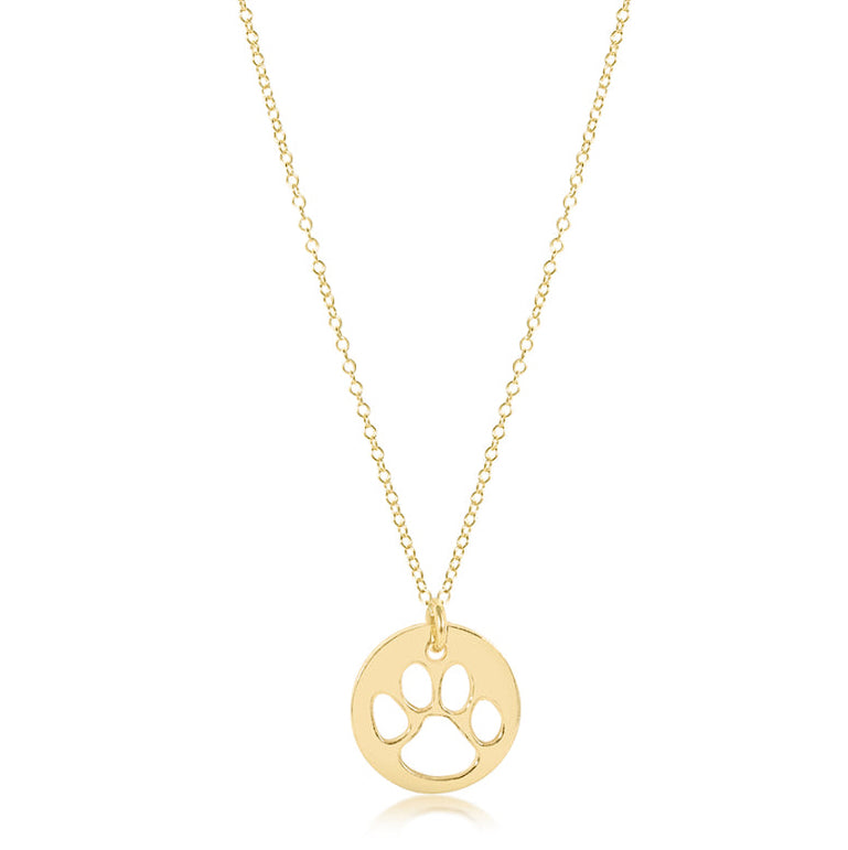 egirl 14" Necklace Gold - Paw Print Gold Disc