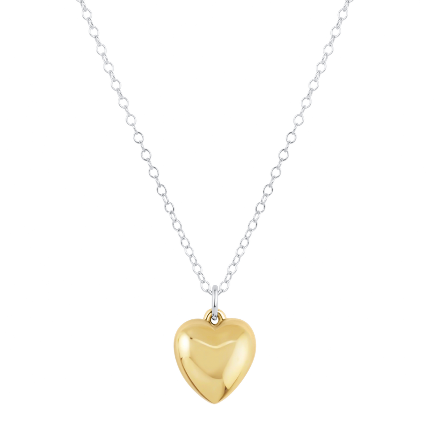 16" Necklace Mixed Metal - Love Plush Gold Charm