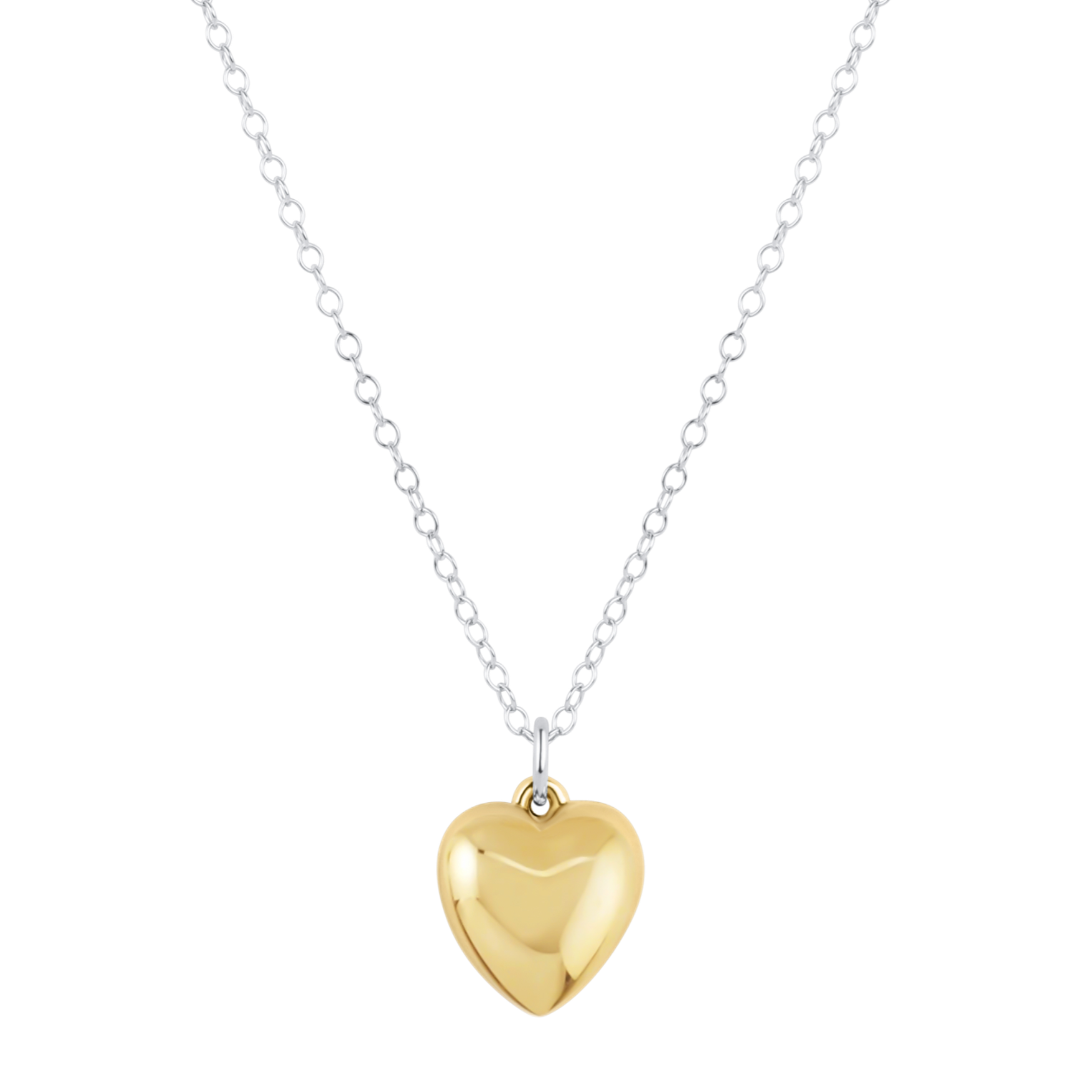 16" Necklace Mixed Metal - Love Plush Gold Charm