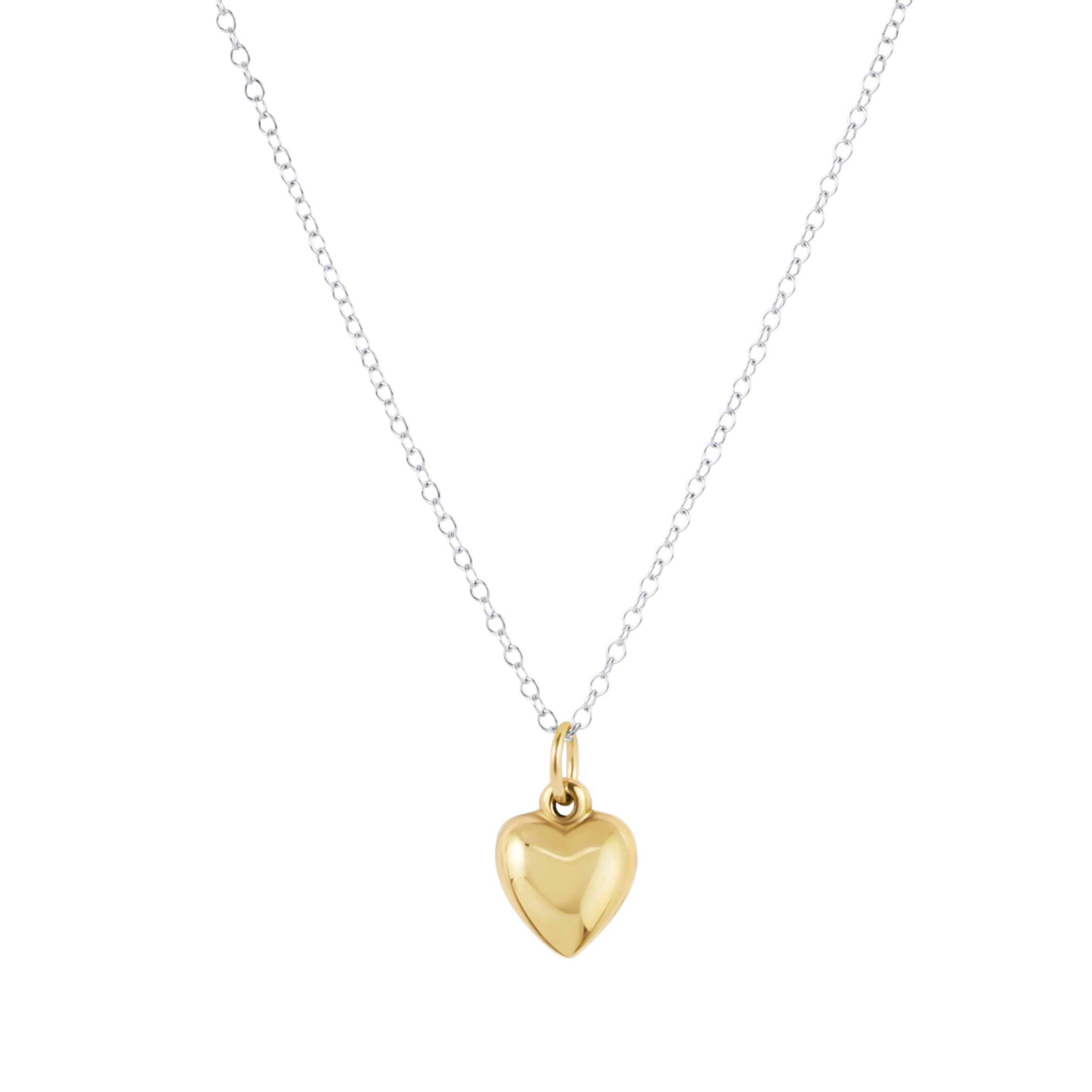 16" Necklace Mixed Metal - Love Plush Small Gold Charm