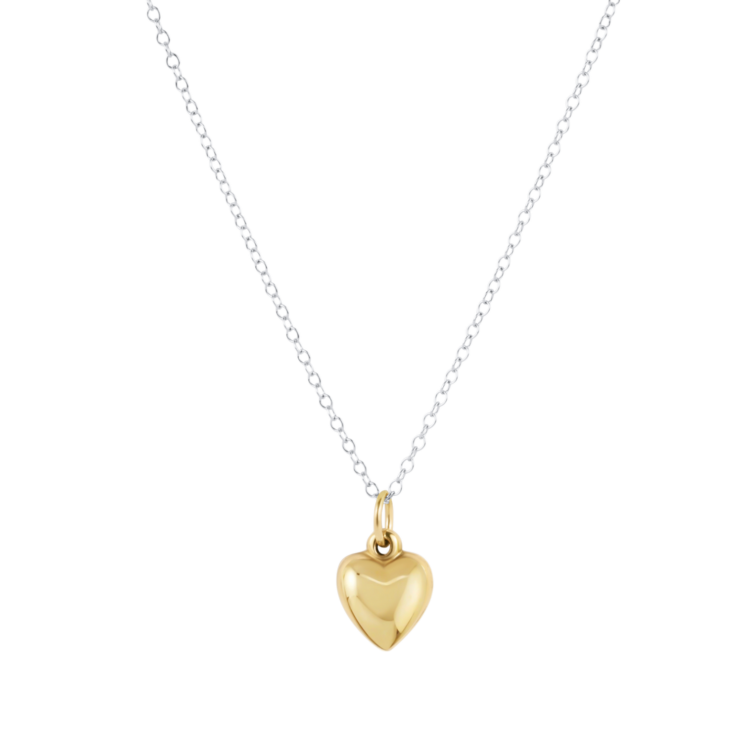 16" Necklace Mixed Metal - Love Plush Small Gold Charm