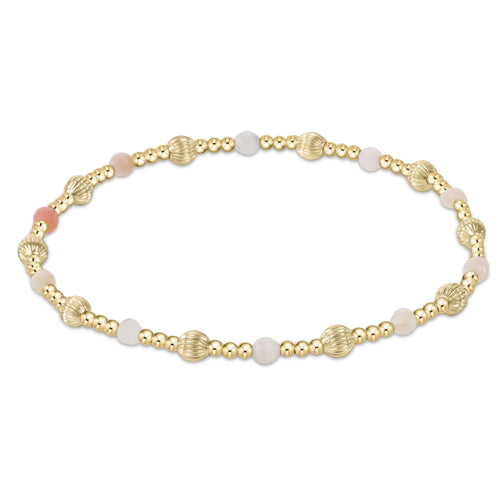 Dignity Sincerity Pattern 4mm Bead Bracelet - Pink Opal