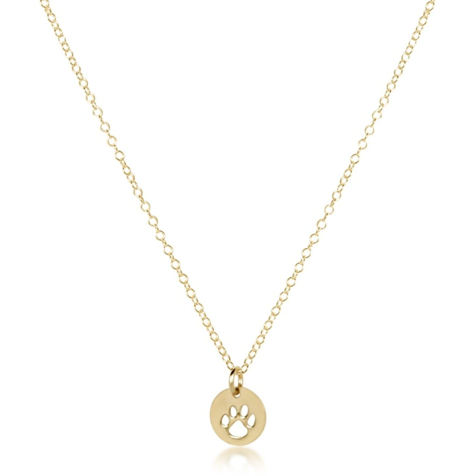 egirl 14" Necklace Gold- Paw Print Small Gold Disc