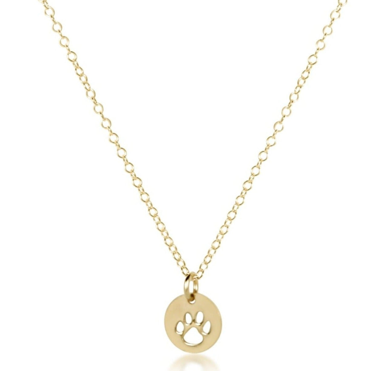 egirl 14" Necklace Gold - Paw Print Small Gold Disc