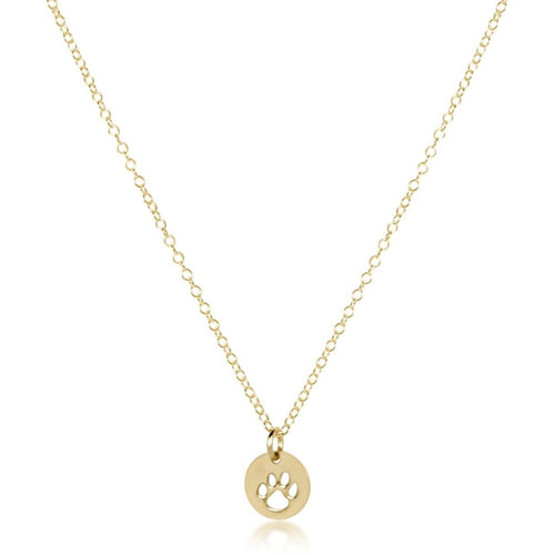 egirl 14" Necklace Gold- Paw Print Small Gold Disc