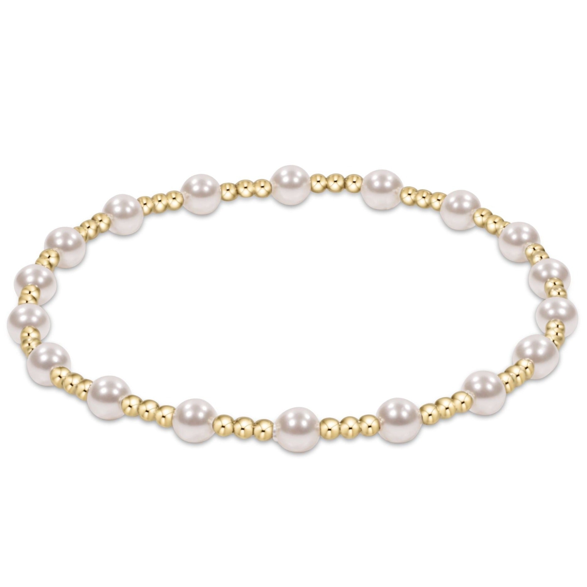 egirl Classic Sincerity Pattern 4mm Bead Bracelet- Pearl