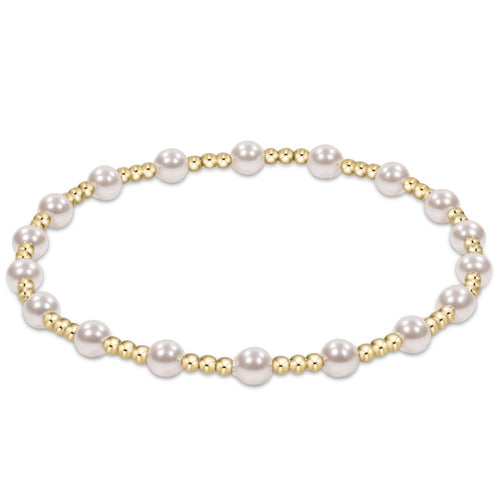 egirl Classic Sincerity Pattern 4mm Bead Bracelet- Pearl