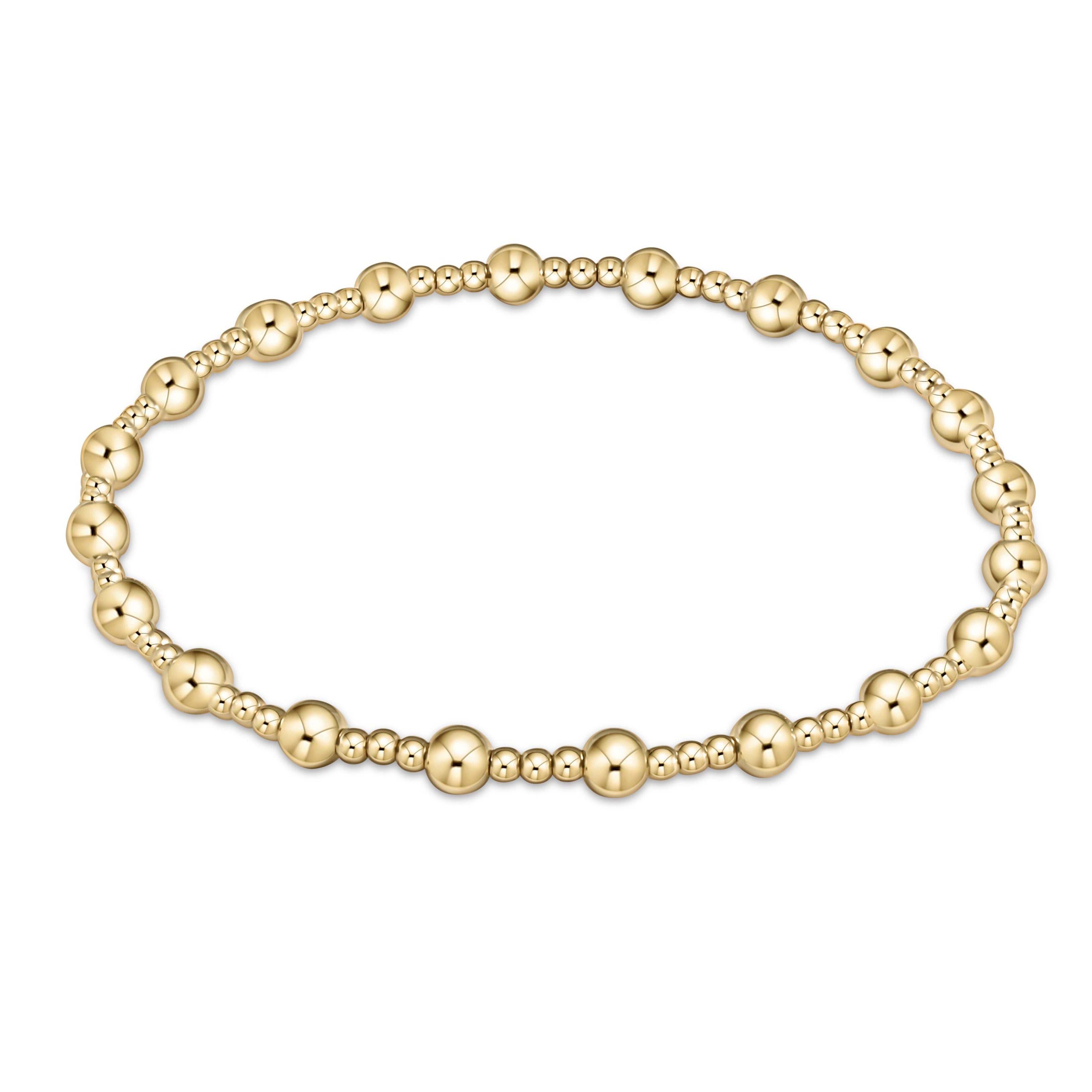 egirl Classic Sincerity Pattern 4mm Bead Bracelet- Gold
