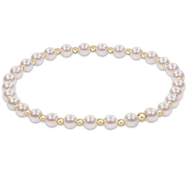 ◆VINTAGE HOLLYWOOD◆ Basic Pearl Bracelet VH24NNBR174M Vintage KR Bracelet Signed K R Faux Pearl Bracelet in Gold