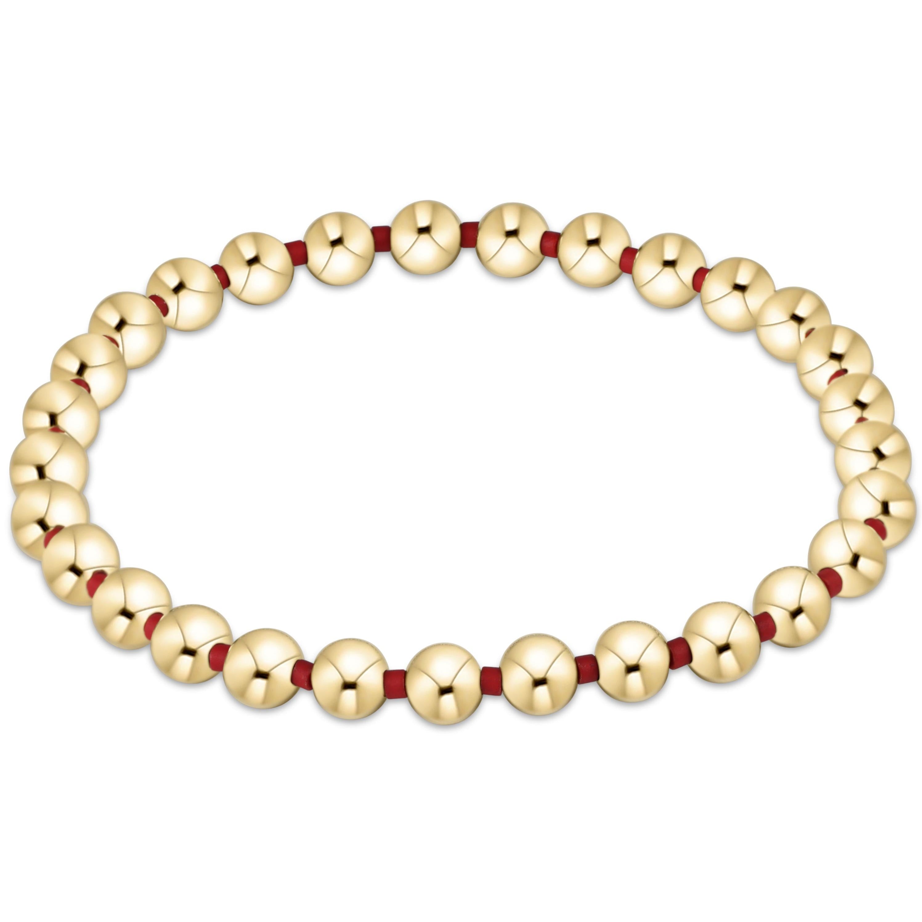 Gameday Hope Grateful 5mm Bead Bracelet - Crimson