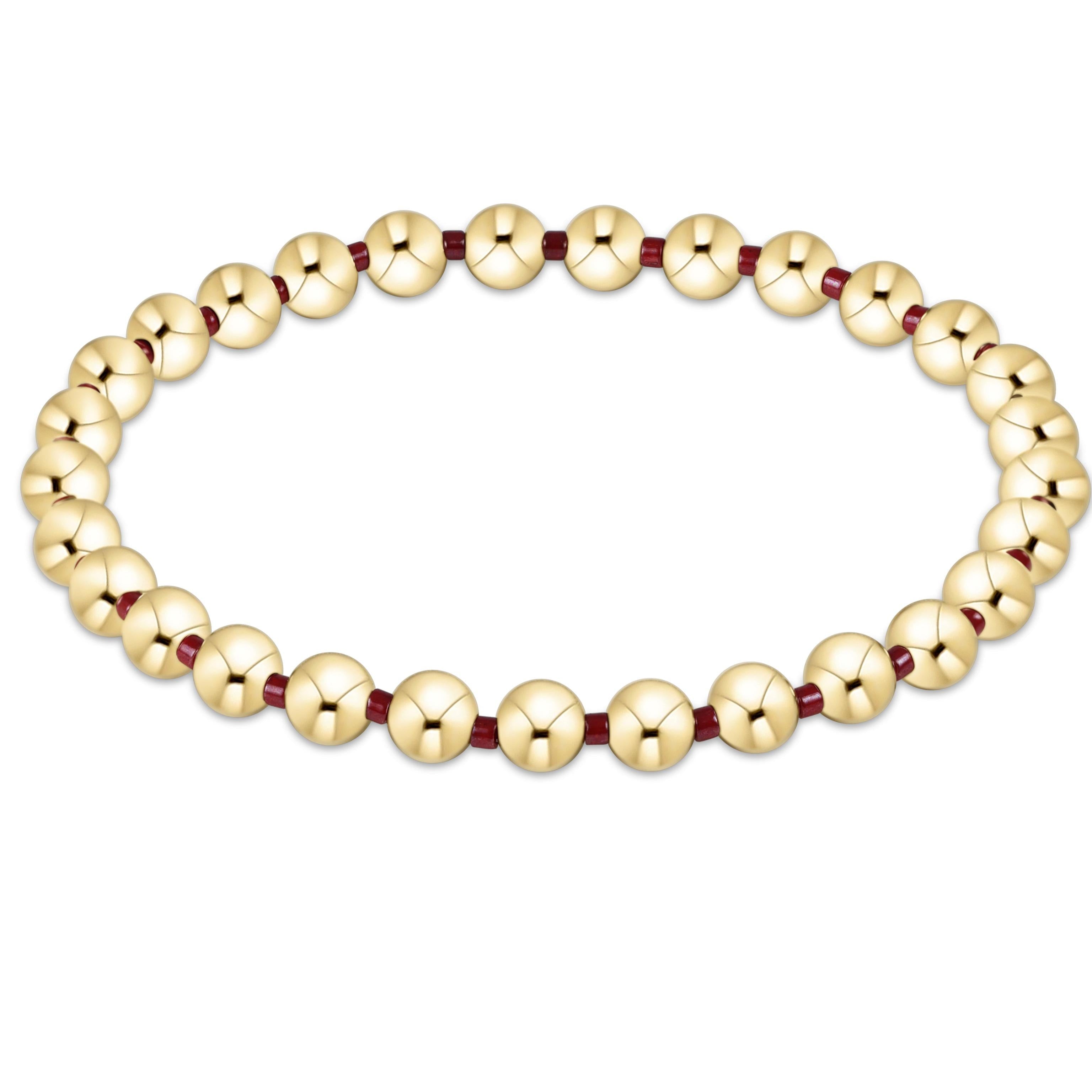 Gameday Hope Grateful 5mm Bead Bracelet - Wine