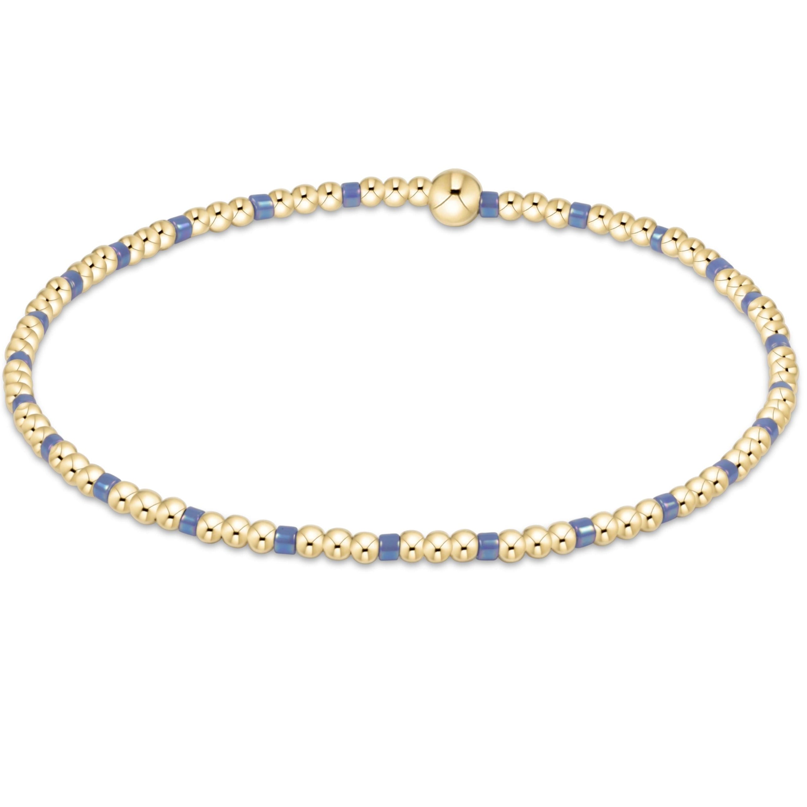 Hope Sincerity Pattern 2mm Bead Bracelet - Bright Blue