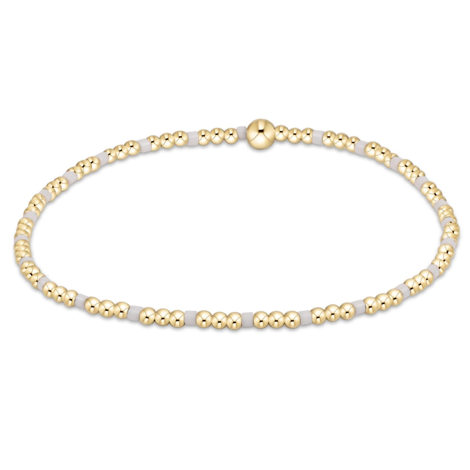 Hope Sincerity Pattern 2mm Bead Bracelet - White