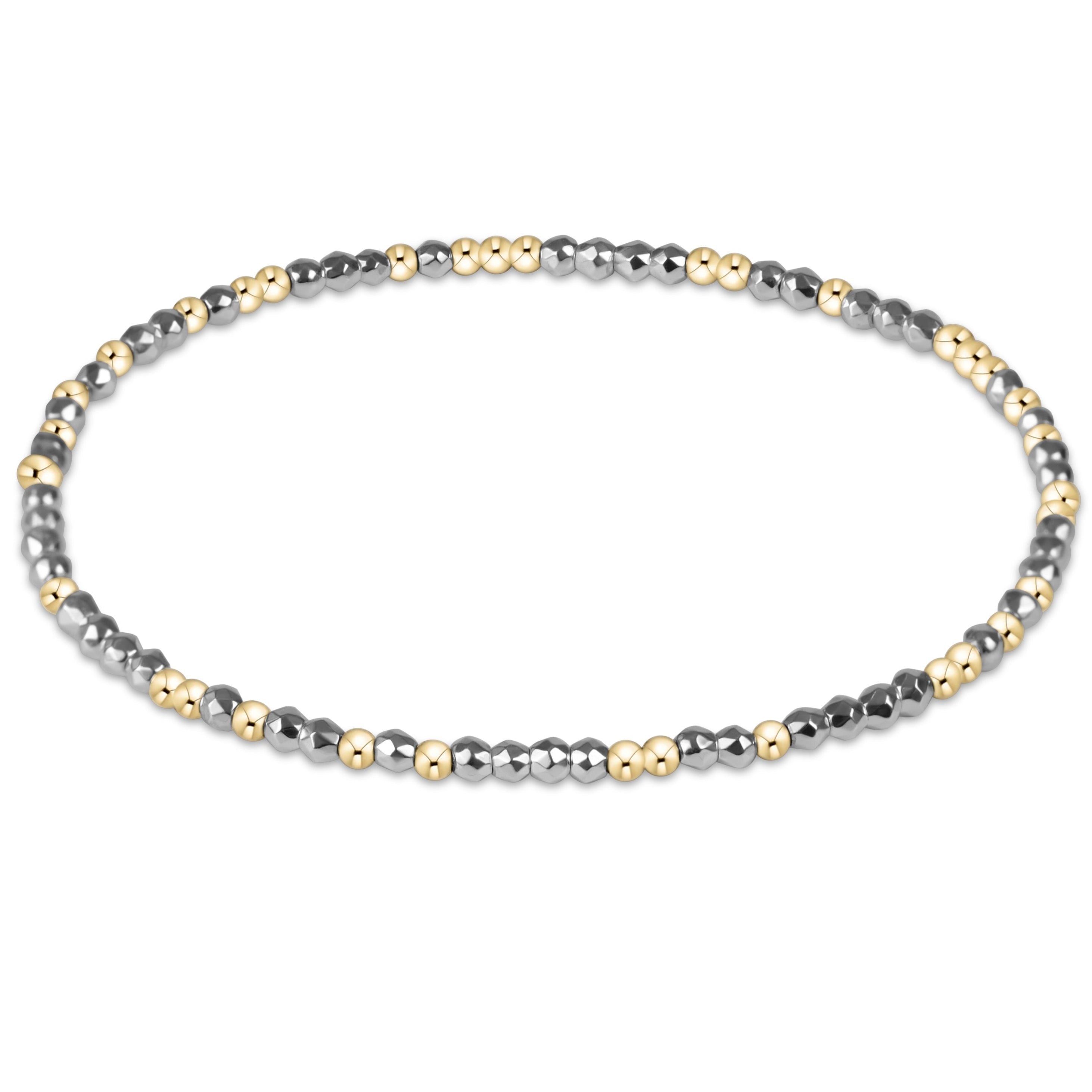 hope unwritten bright silver faceted hematite 2mm bead bracelet