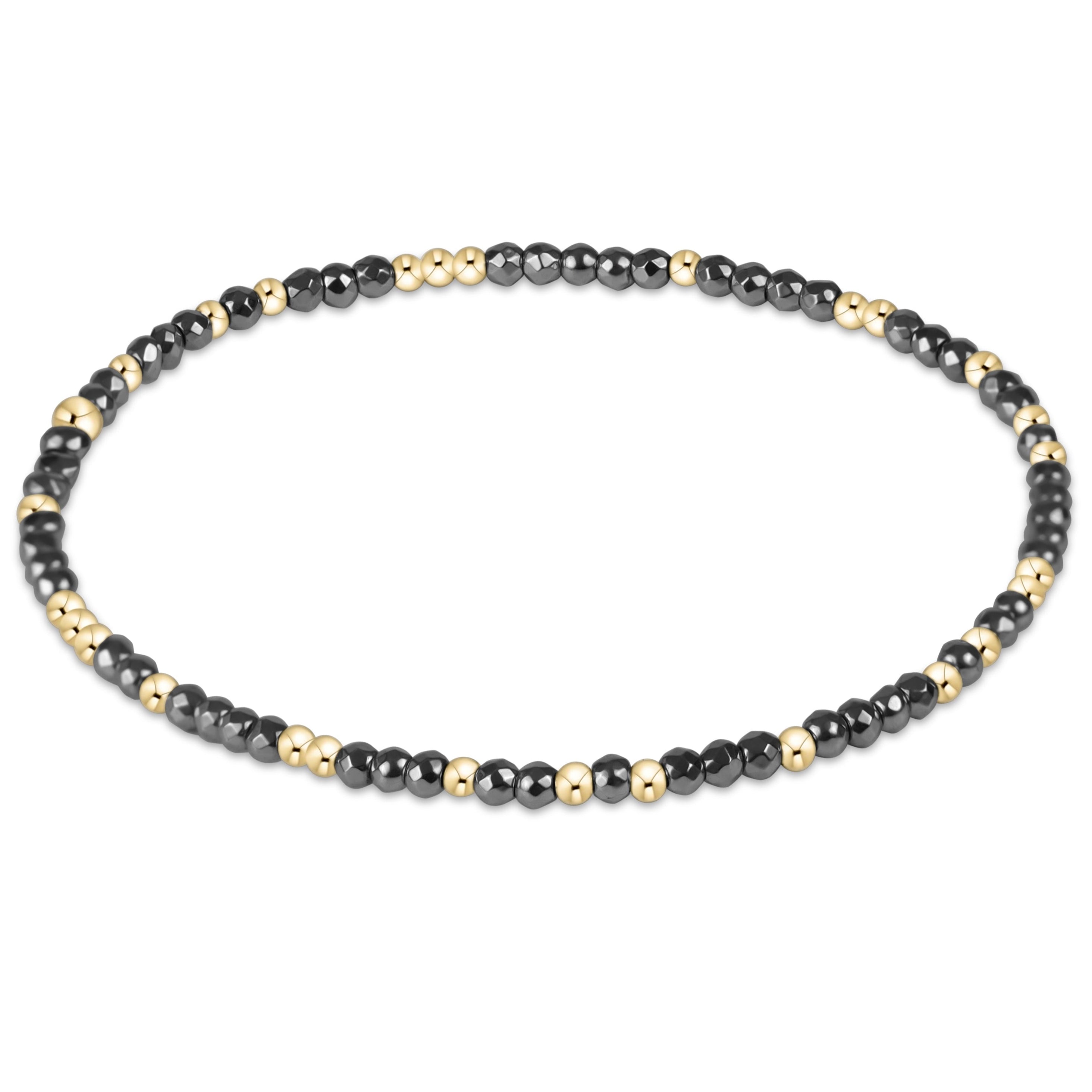 hope unwritten silver faceted hematite 2mm bead bracelet