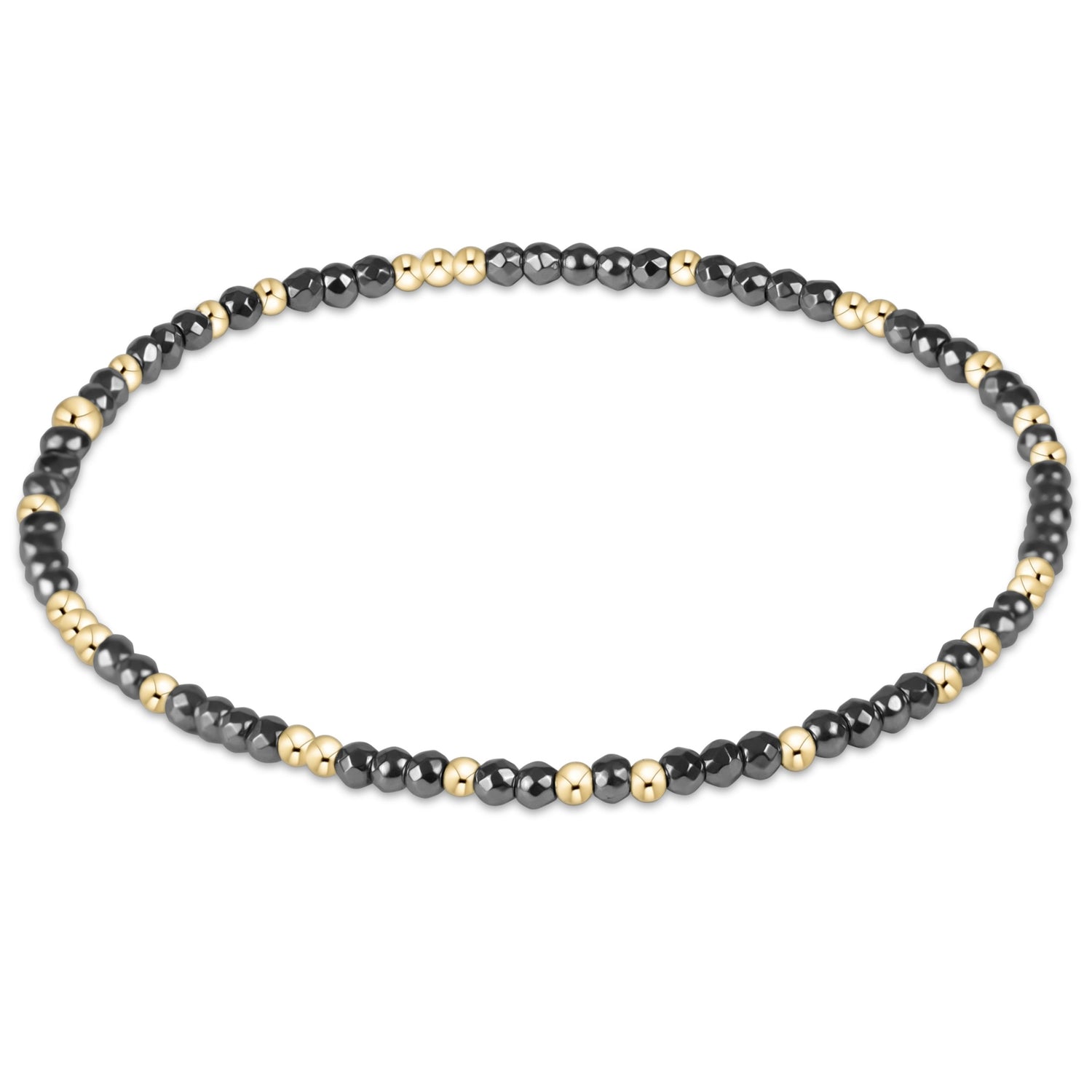 hope unwritten silver faceted hematite 2mm bead bracelet
