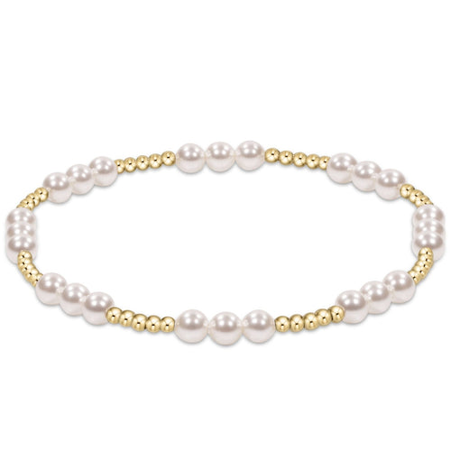 Classic Joy Pattern 4mm Bead Bracelet - Pearl