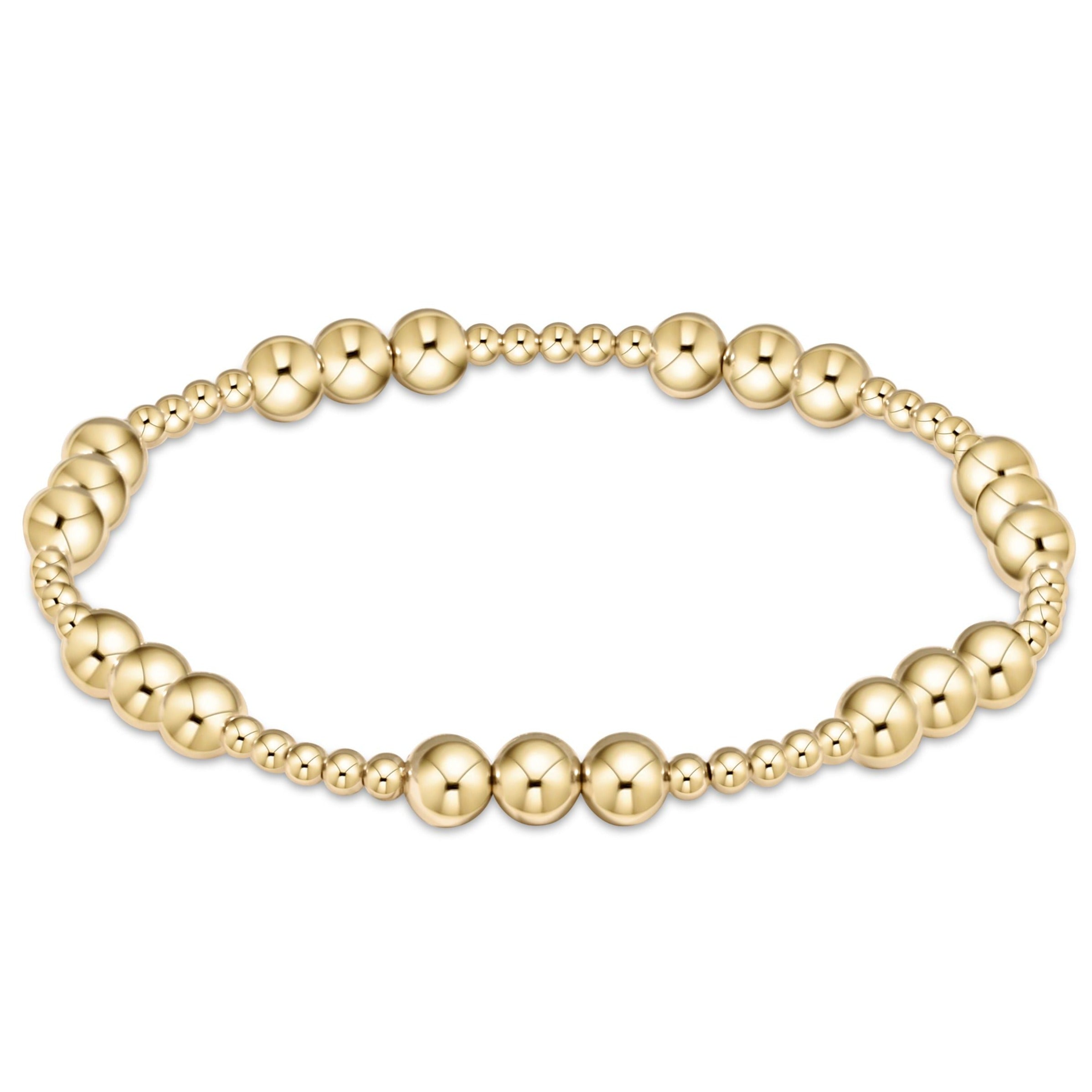 enewton Extends- Classic Joy Pattern 5mm Bead Bracelet- Gold