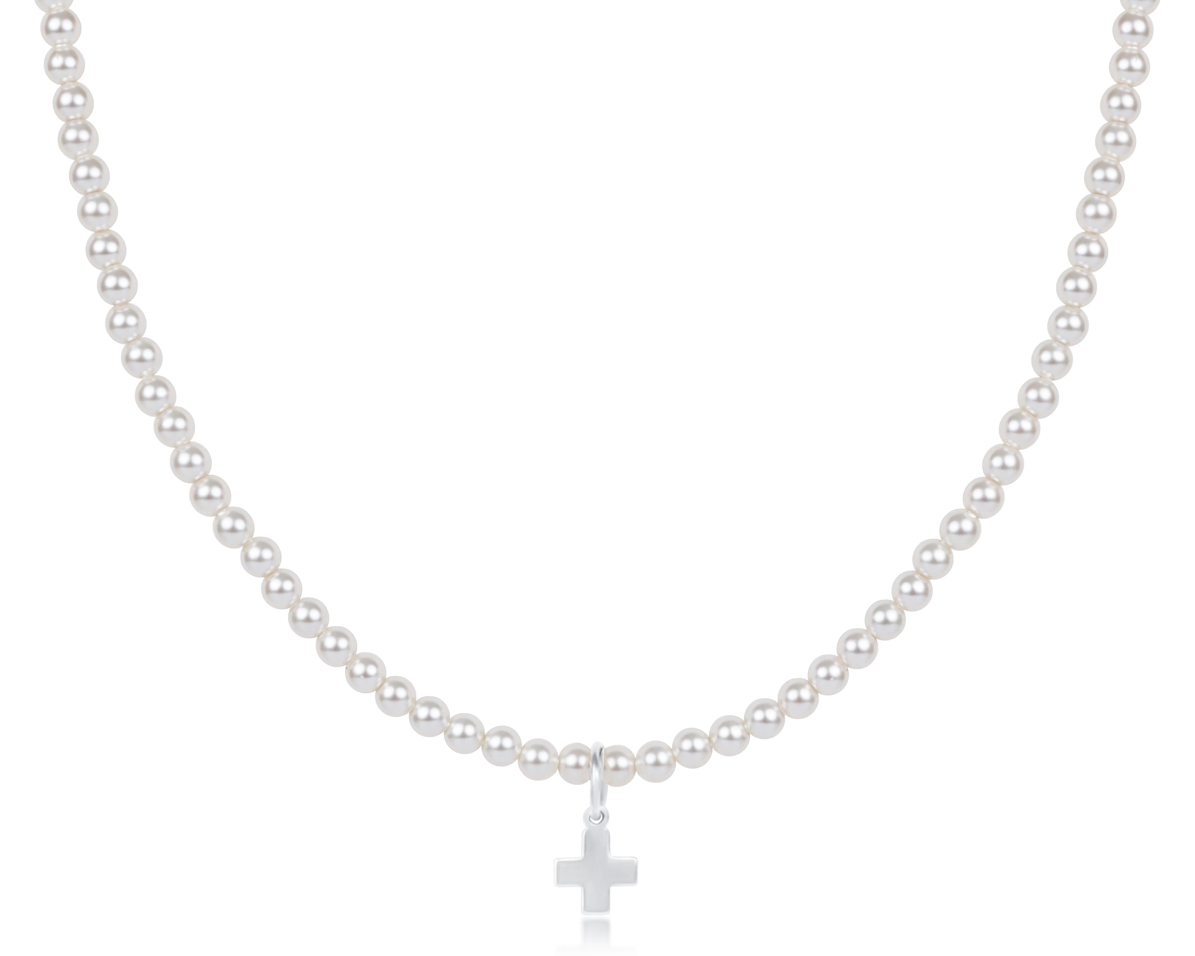 Choker Classic Pearl 3mm Bead - Signature Cross Sterling Charm