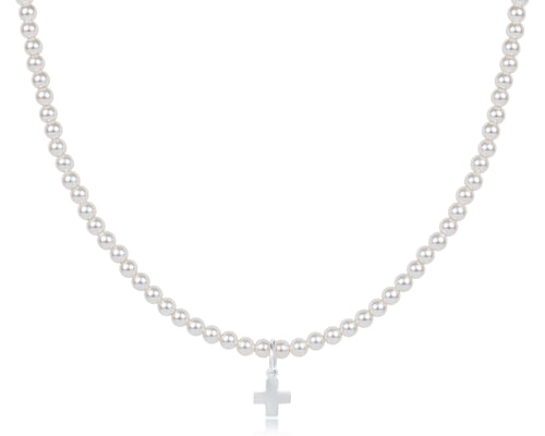 Choker Classic Pearl 3mm Bead - Signature Cross Sterling Charm