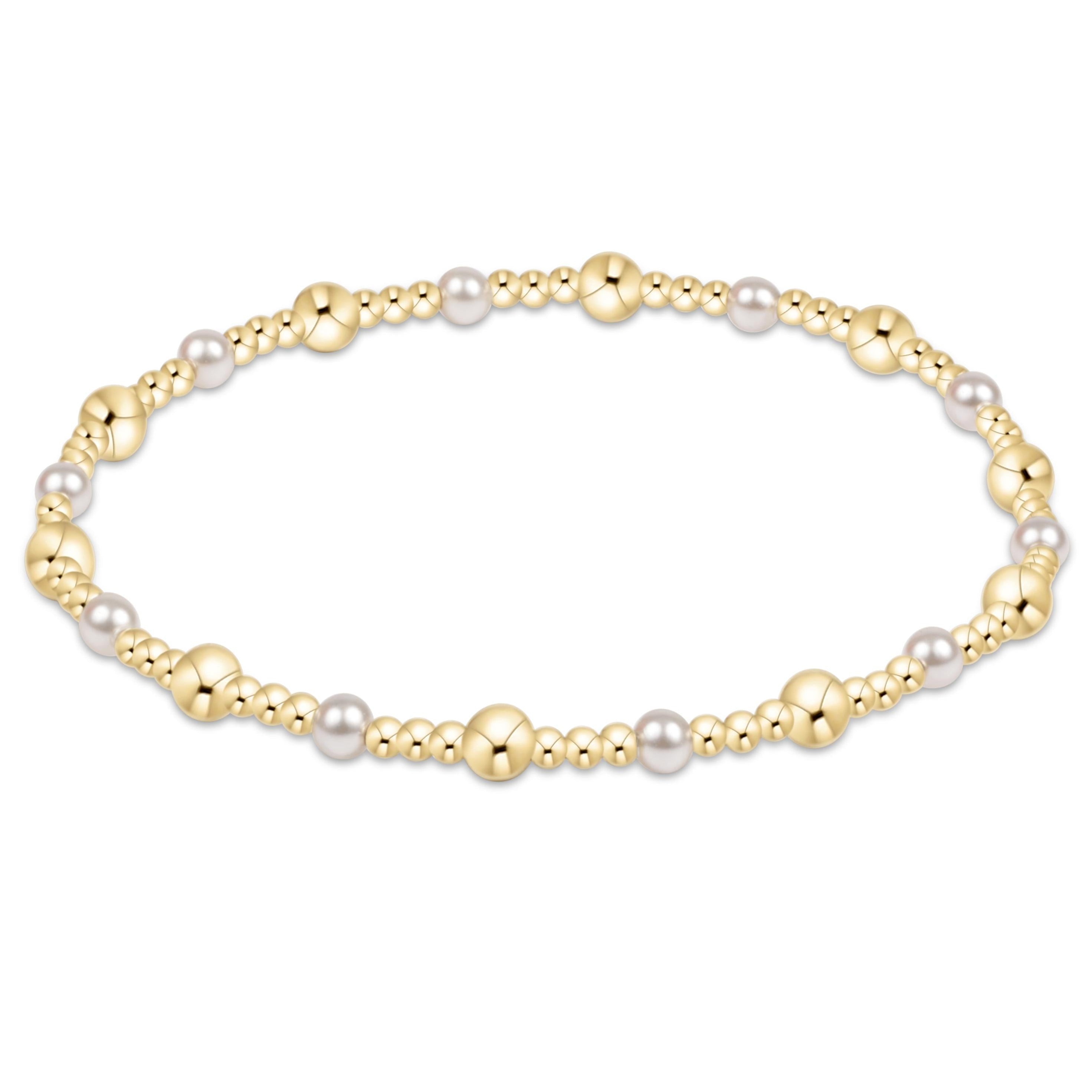 Sincerity Gold & Pearl 4mm Bracelet