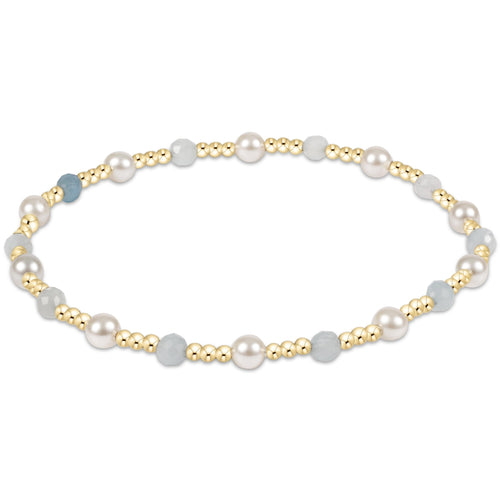 Pearl Sincerity Pattern 4mm Bead Bracelet - Aquamarine