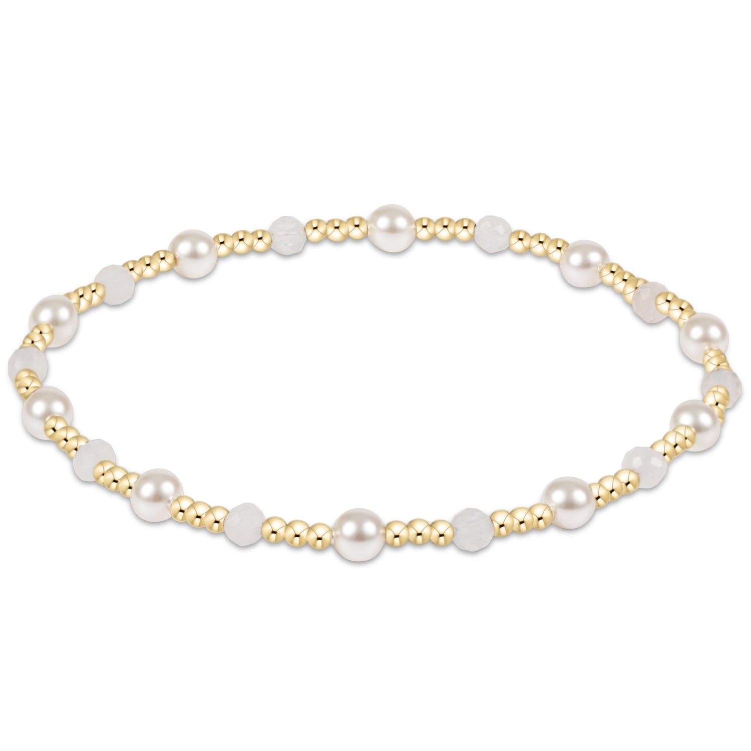Pearl Sincerity Pattern 4mm Bead Bracelet - Moonstone