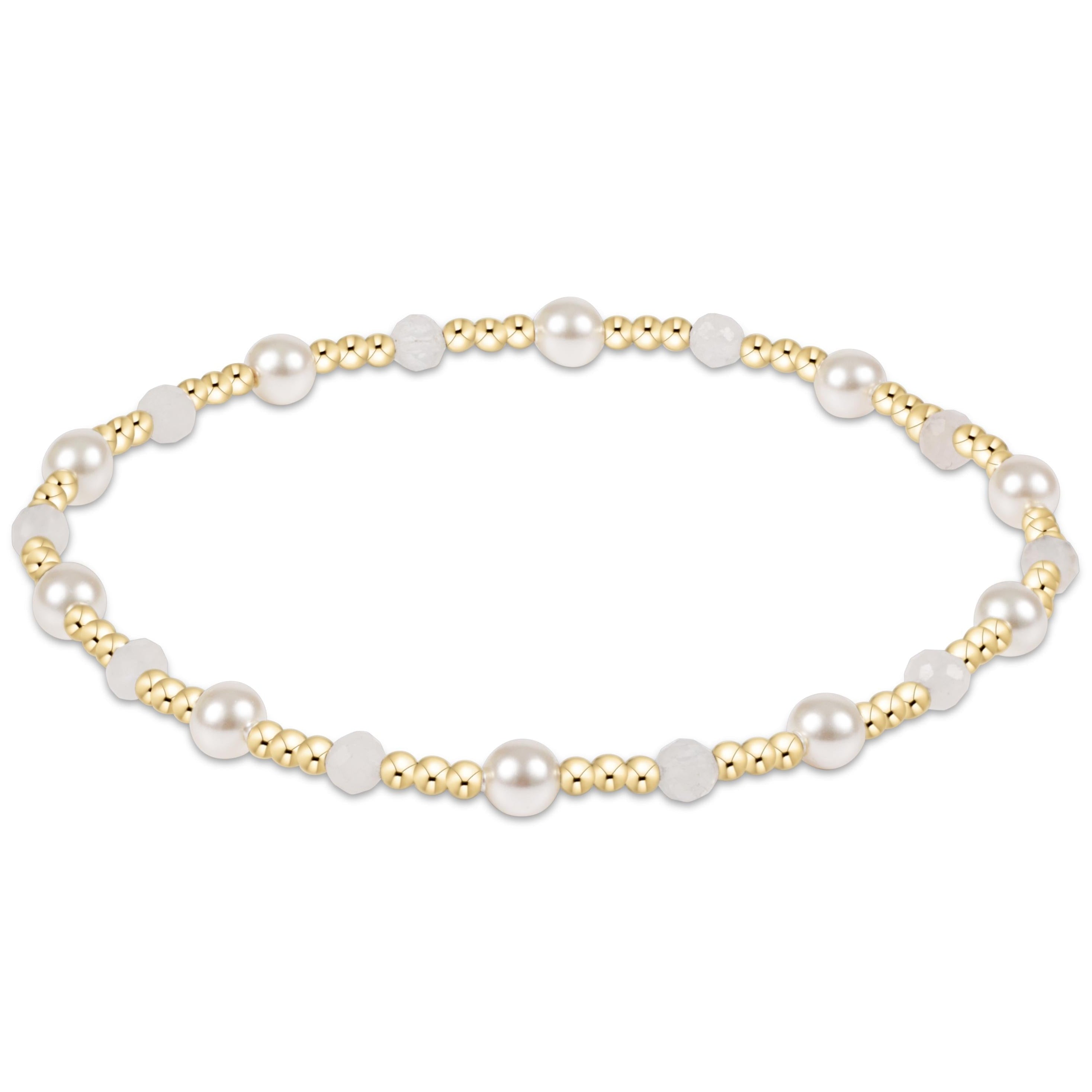 Pearl Sincerity Pattern 4mm Bead Bracelet - Moonstone