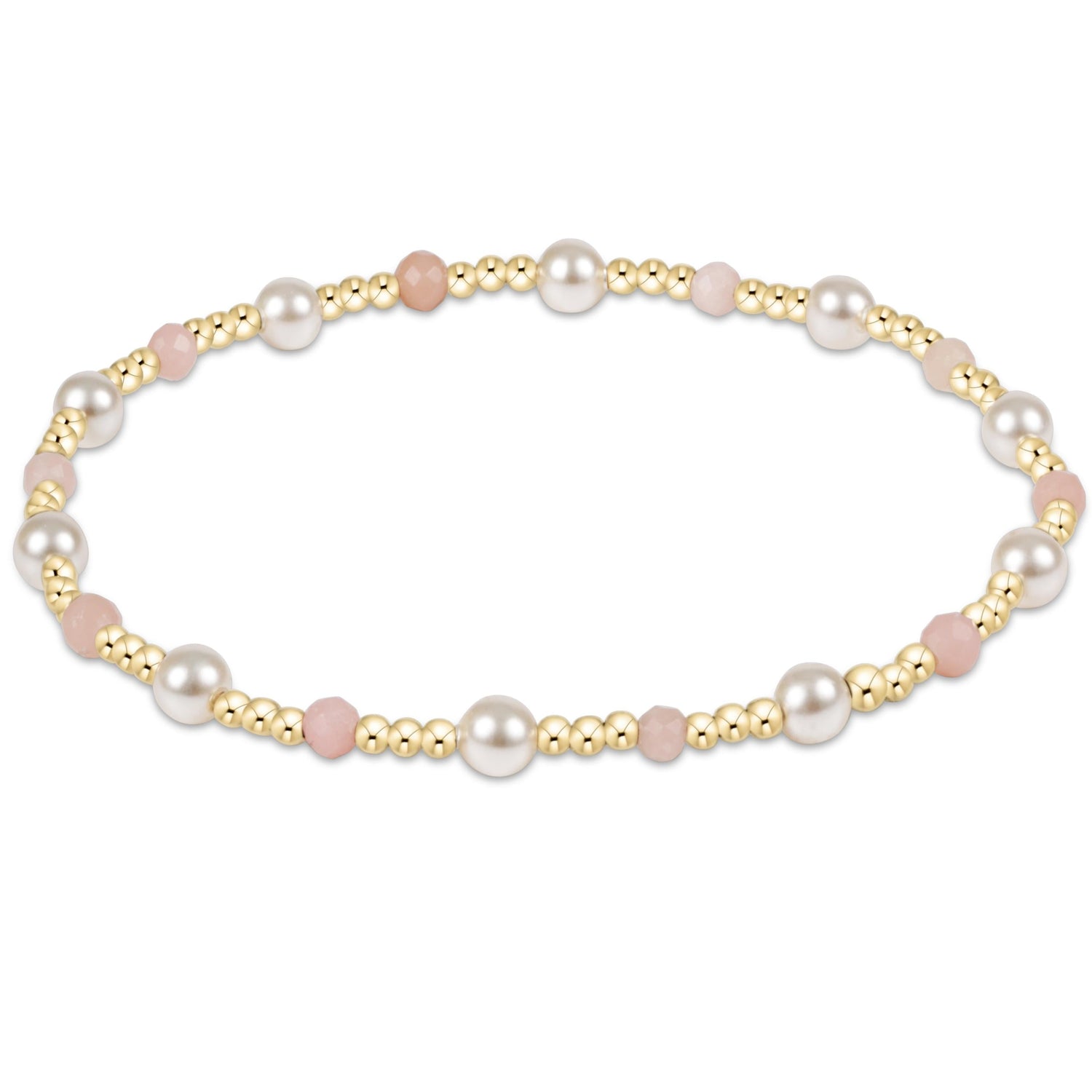 Pearl Sincerity Pattern 4mm Bead Bracelet - Pink Opal