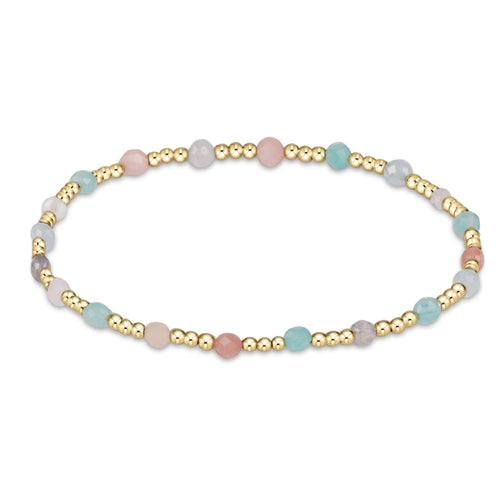 Gemstone Gold Sincerity Pattern 3mm Bead Bracelet - Hot Mess SS25