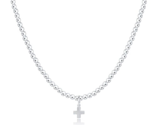 Choker Classic Sterling 3mm Bead - Signature Cross Sterling Charm