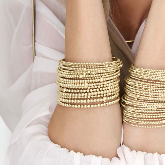 Classic Beaded Bangle Stack - 3mm