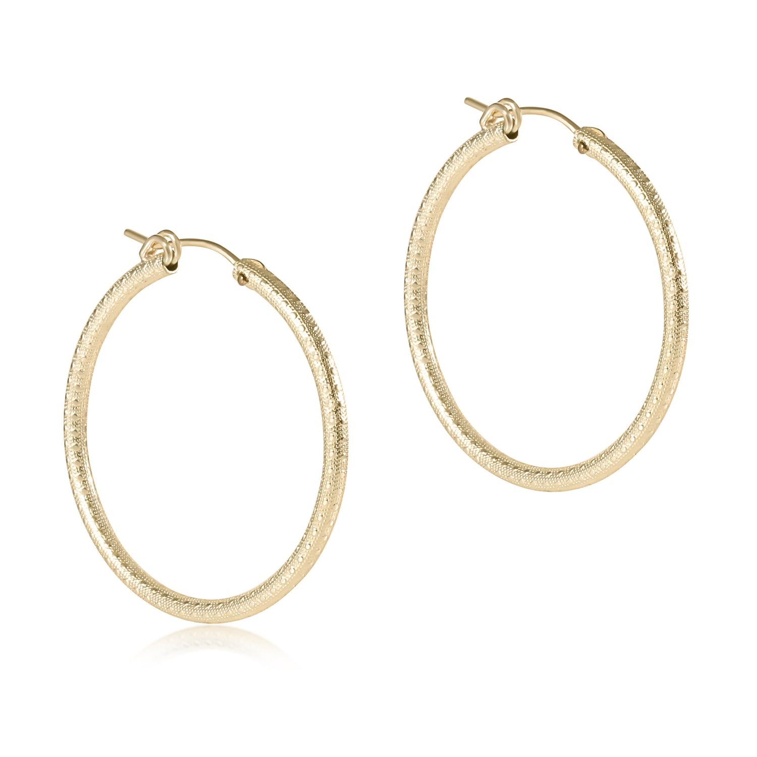 Round Gold 1.25" Hoop - Textured