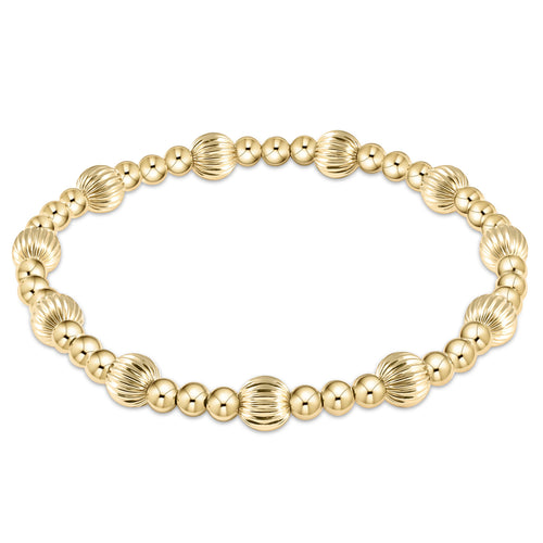 enewton extends - dignity gold sincerity pattern 6mm bead bracelet