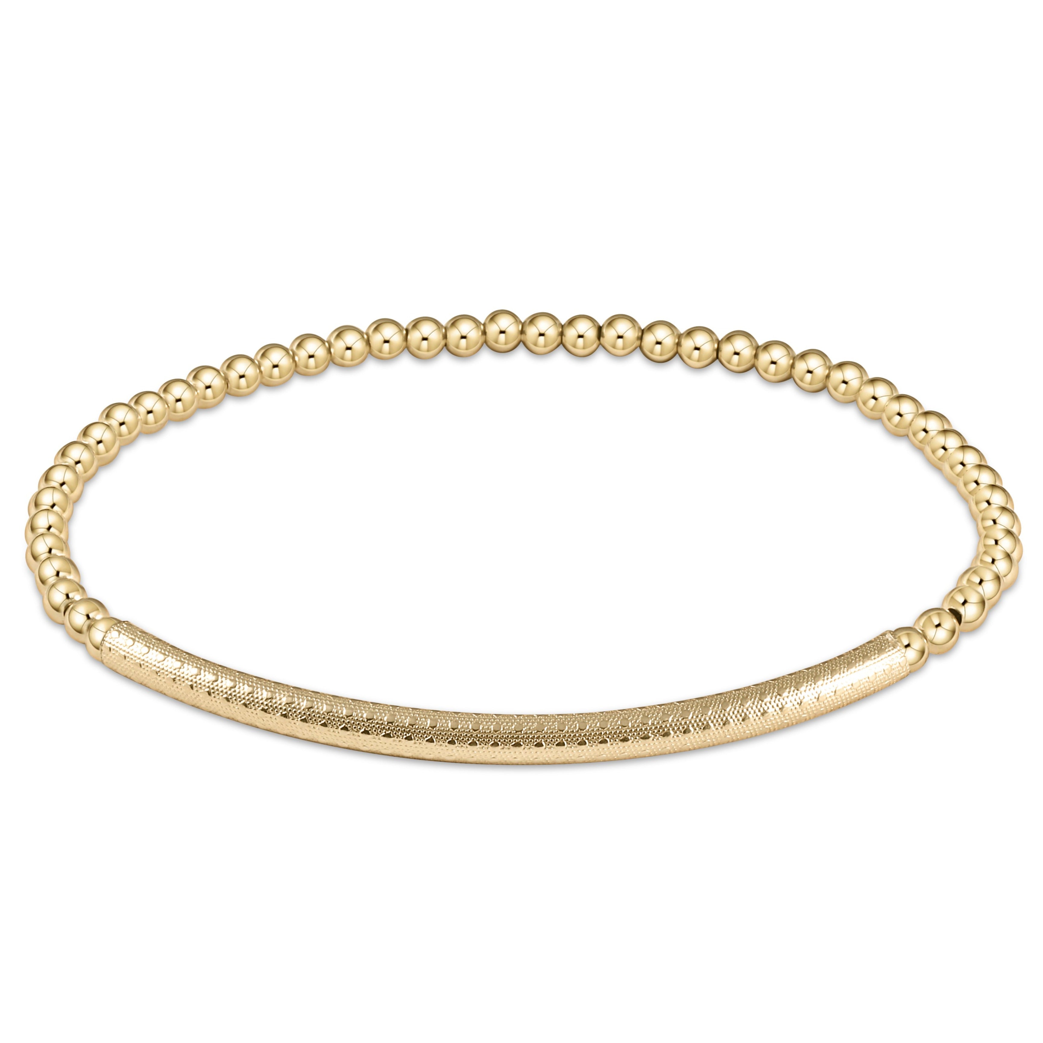 Bliss Bar Textured Gold 3mm Bracelet