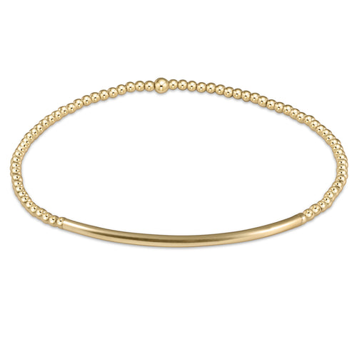 classic gold 2mm bead bracelet - bliss bar gold