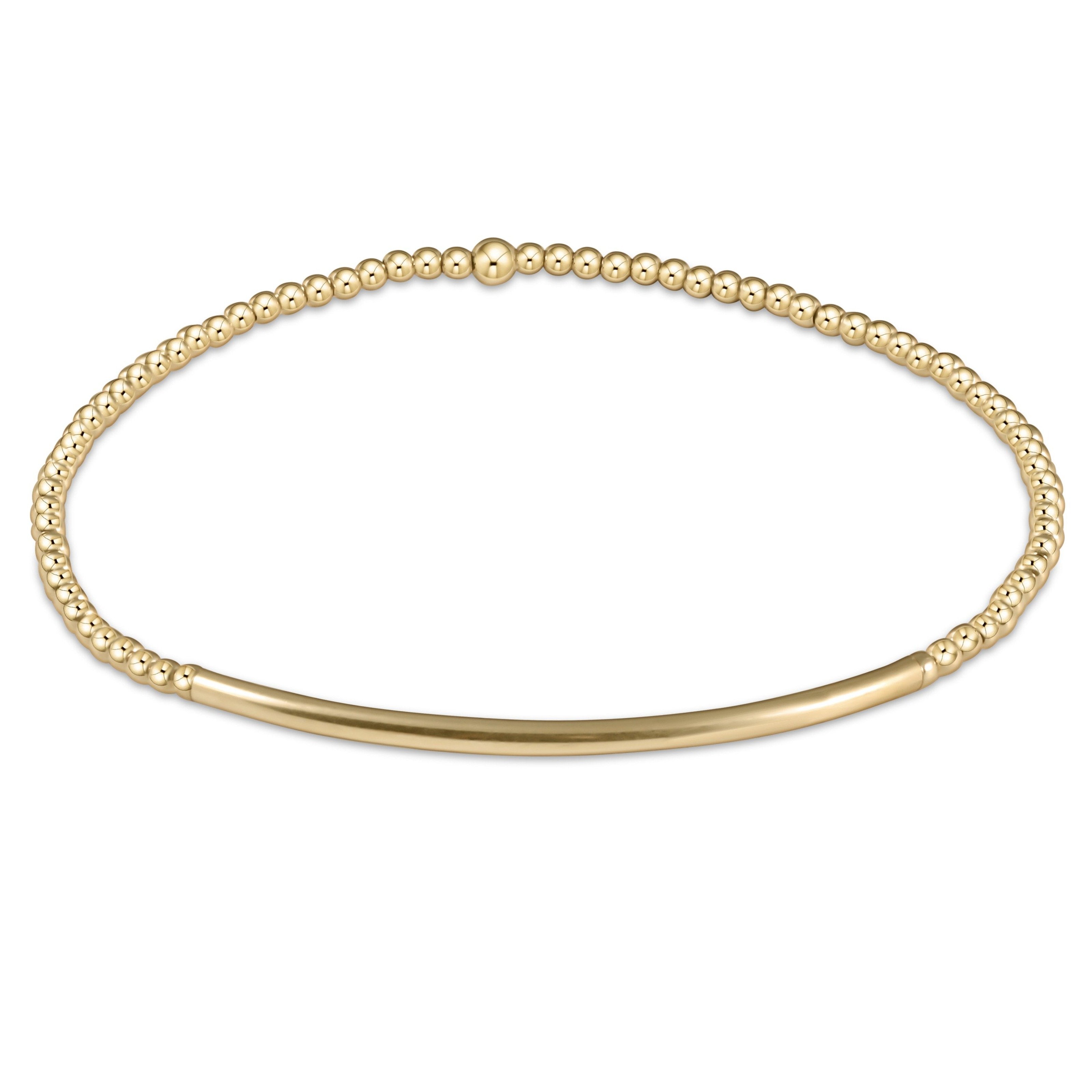 egirl classic gold 2mm bead bracelet - bliss bar gold
